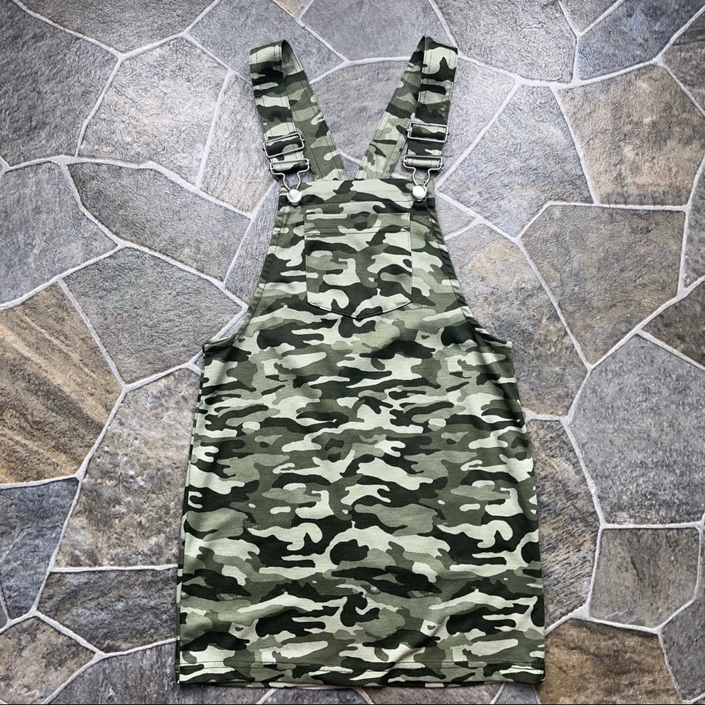 Jolie & Joy Camo Bib Overall Dress